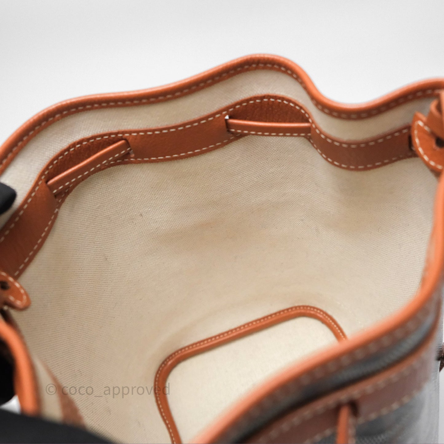 Goyard Petit Flot Bucket Bag Black & Tan Goyardine