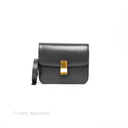 Celine Teen Classic Box Flap Dark Grey Box Calfskin