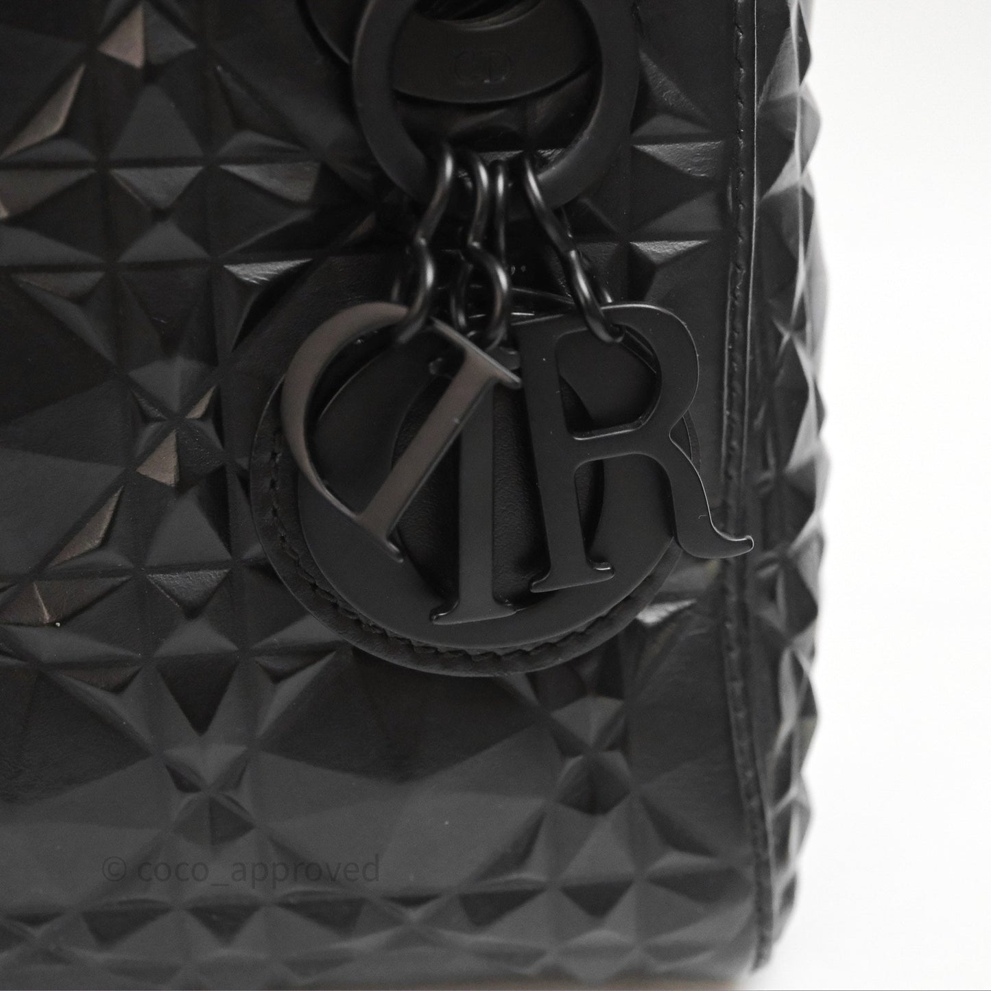 Dior Mini Lady Dior So Black Cannage Calfskin with Diamond Motif