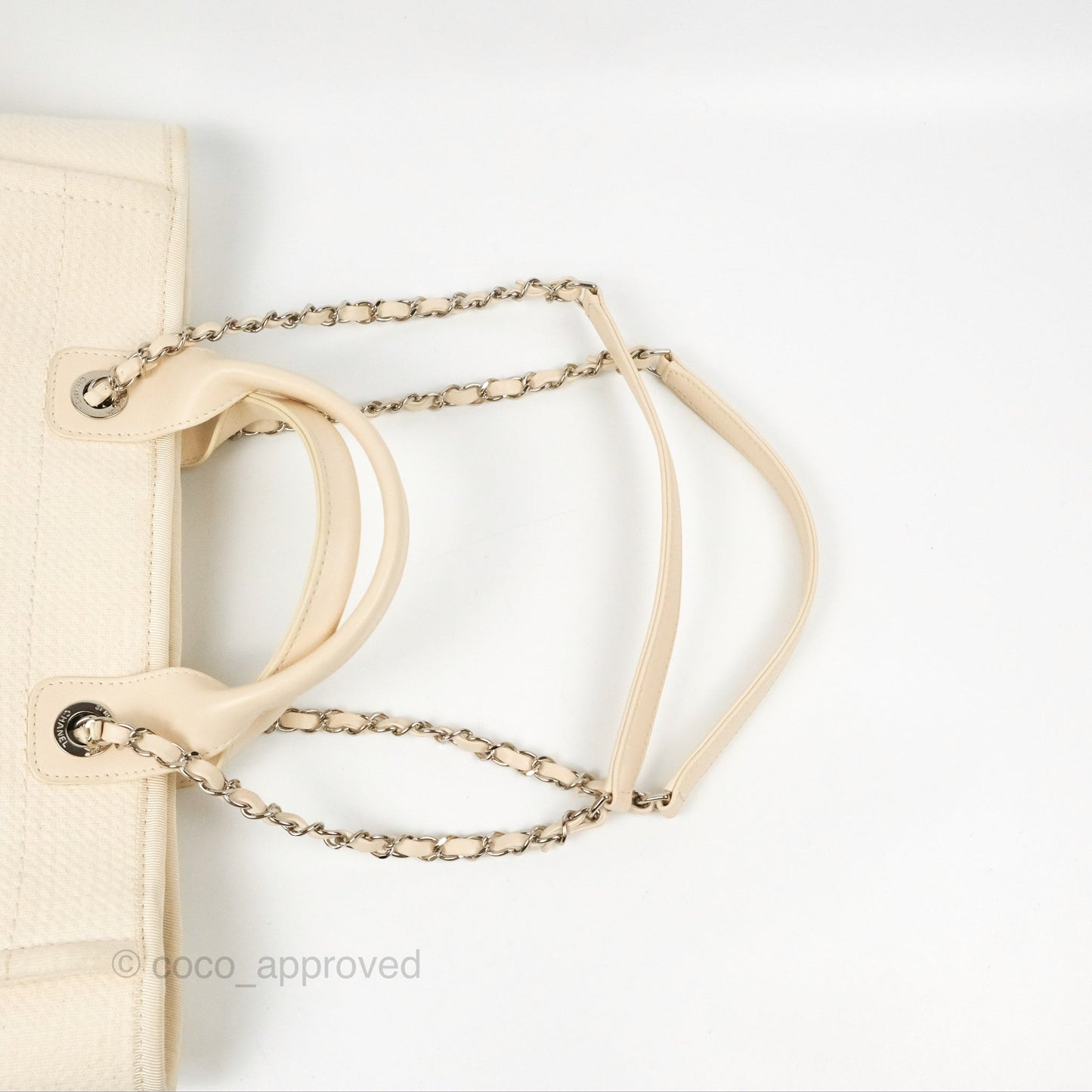 Chanel New Small Deauville Cream Ivory Canvas
