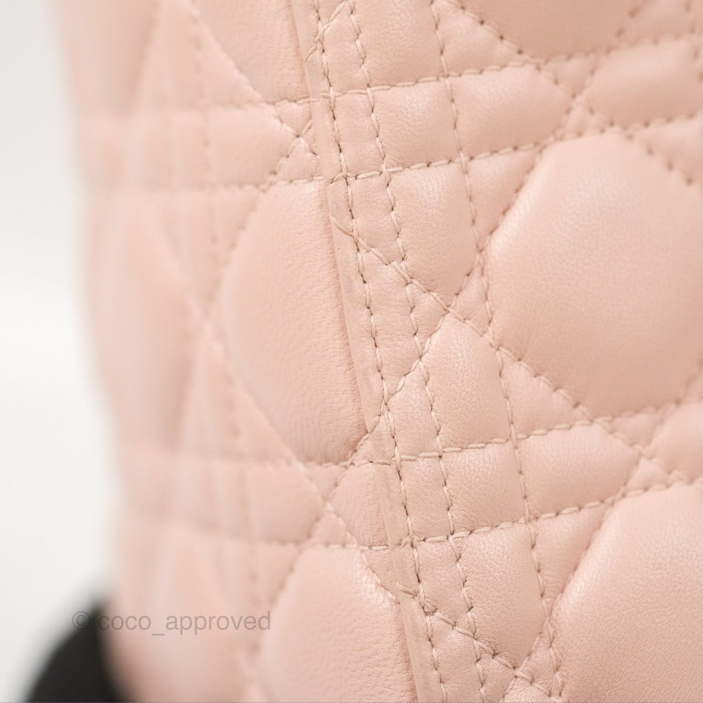 Christian Dior Medium Lady Dior Cannage Light Pink Lambskin Gold Hardware