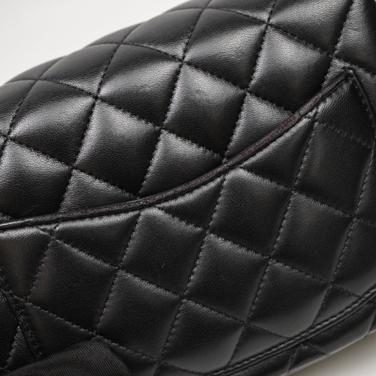 Chanel Mini Square Quilted Black Lambskin Gold Hardware