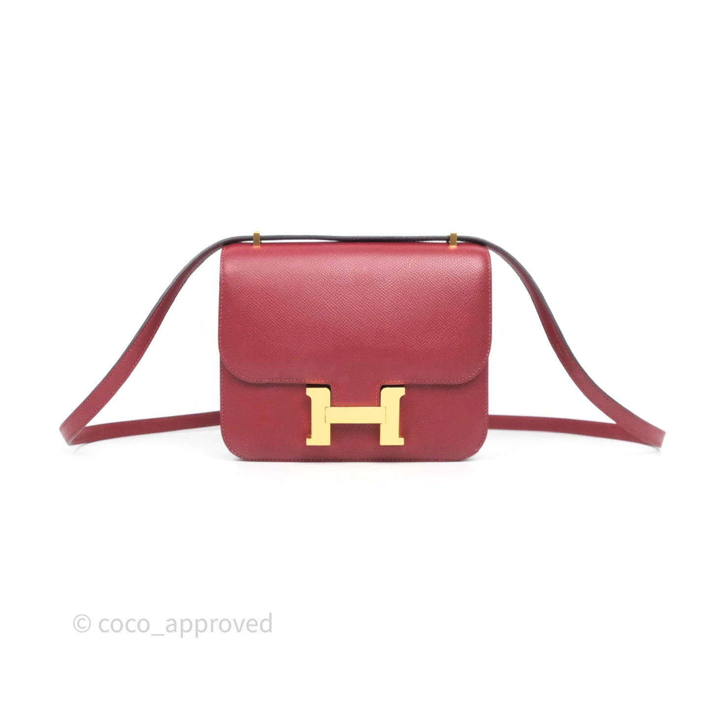 Hermès Constance Mini 18cm Rouge Grenat K1 Epsom Gold Hardware