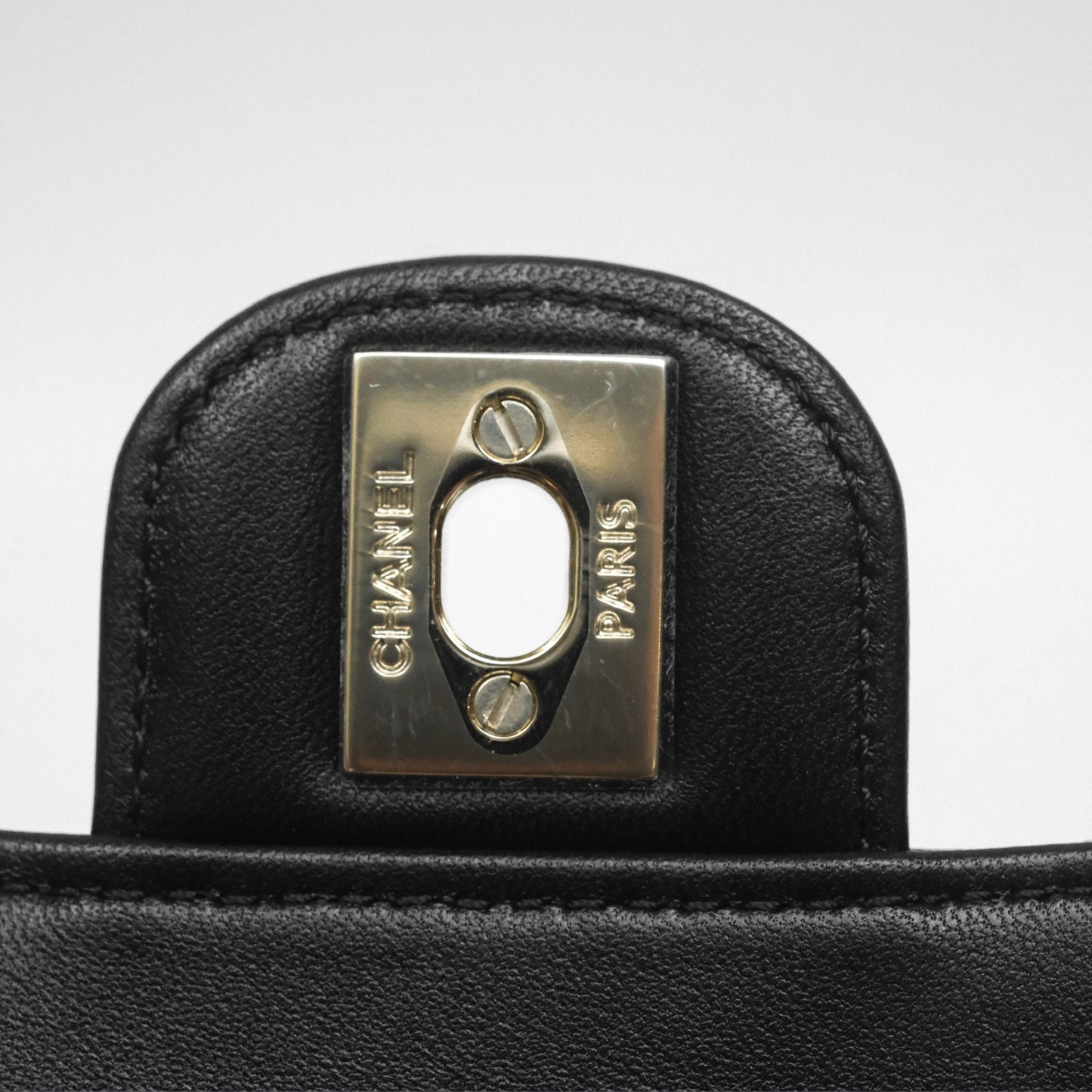 Chanel Crystals Top Handle Mini Rectangular Flap Bag Black Lambskin Gold Hardware