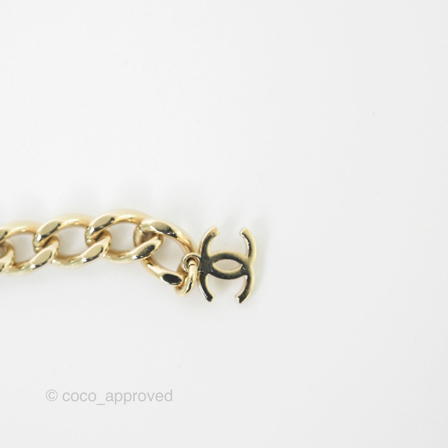 Chanel Square CC Chain Necklace Gold Tone 23B