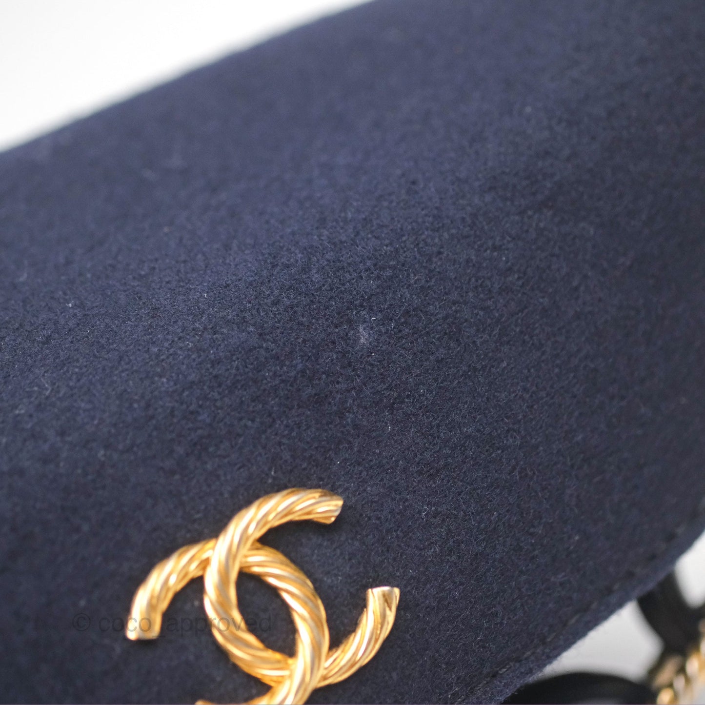 Chanel Paris Hamburg Charms Bucket Bag Navy Wool Lambskin