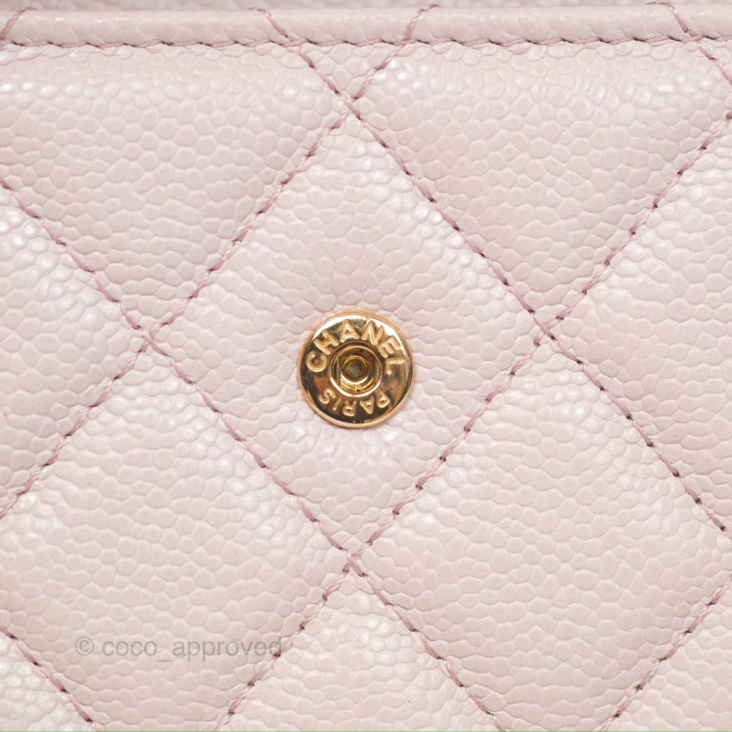 Chanel Miss Coco Clutch With Chain Quilted Lilac Pink Caviar Gold Hardware
