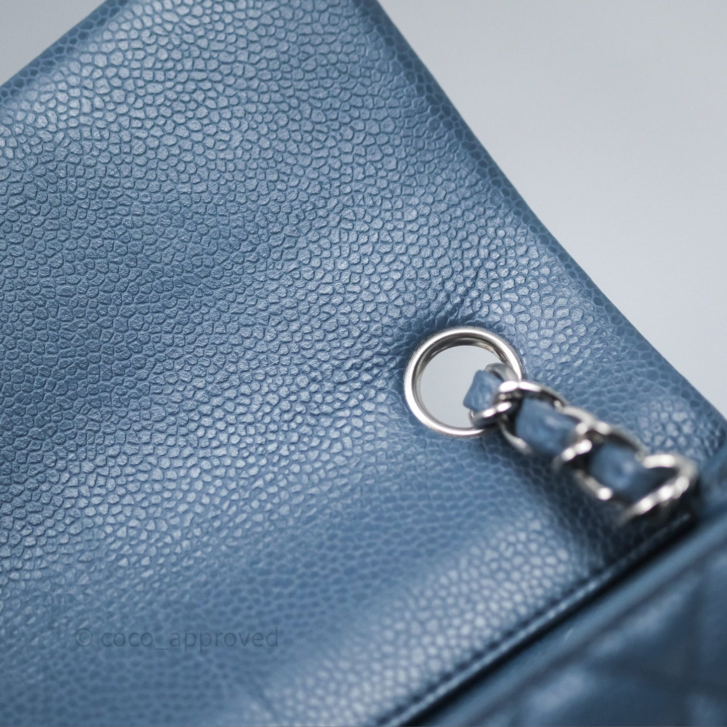 Chanel Quilted Mini Rectangular Blue Caviar Silver Hardware