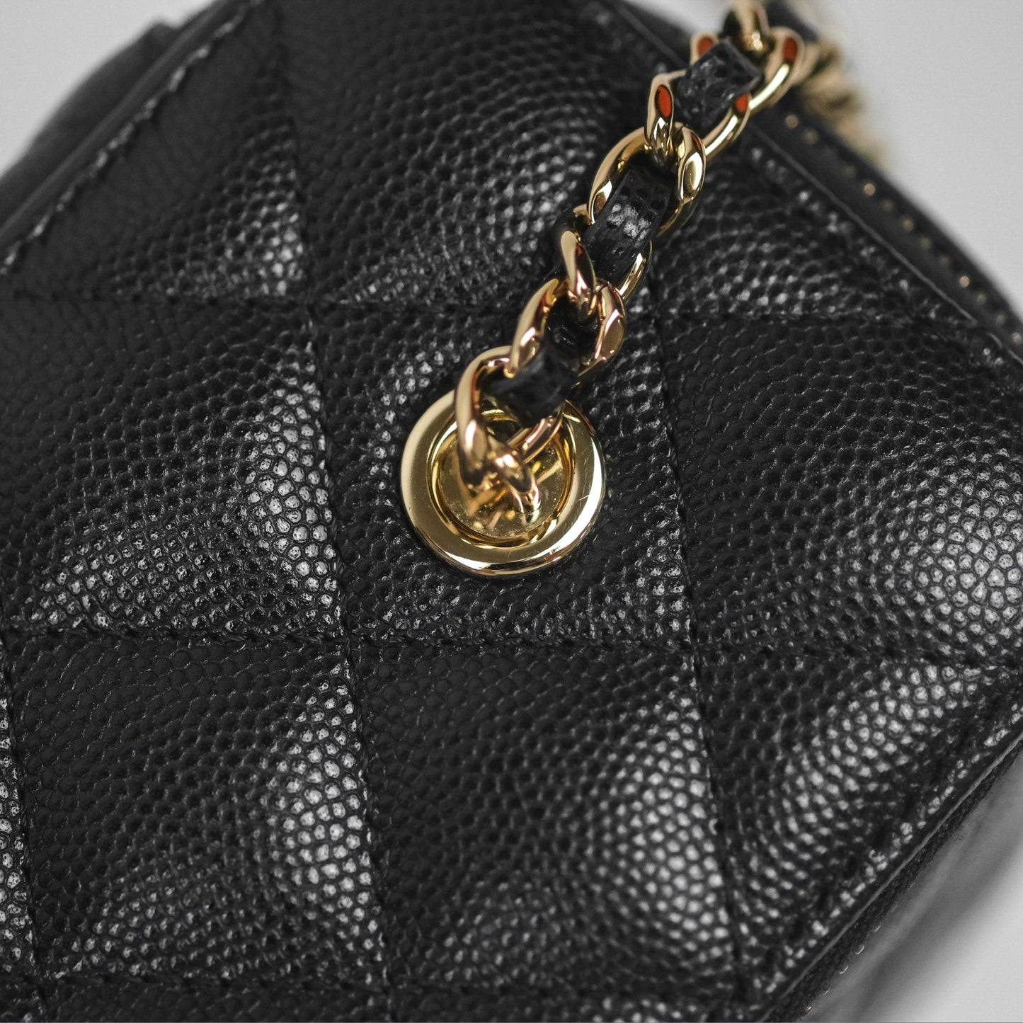 Chanel Vanity Rectangular With Chain Black Caviar Gold Hardware
