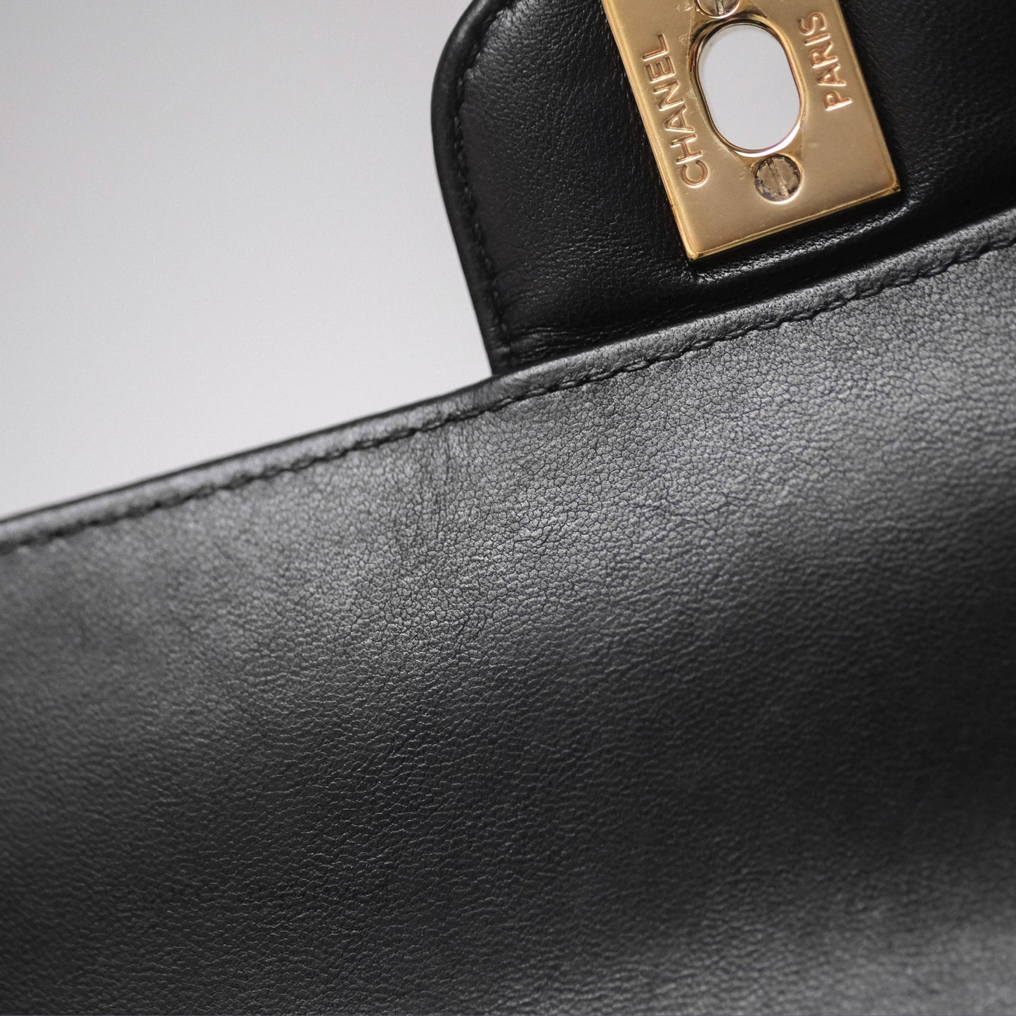 Chanel Mini Rectangular Chevron Black Lambskin Gold Hardware