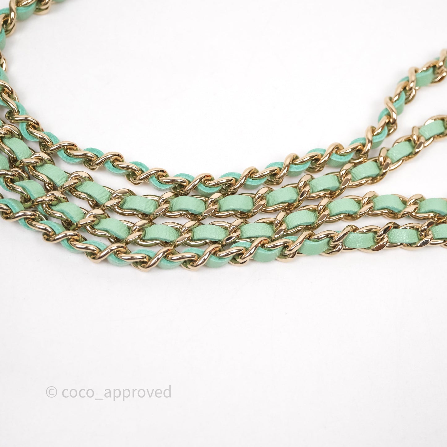 Chanel Nano 31 Green Shiny Lambskin Gold Hardware