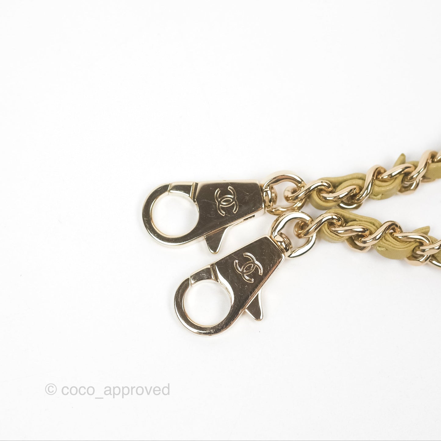 Chanel Quilted Mini Coco Handle Caviar Olive Green Gold Hardware