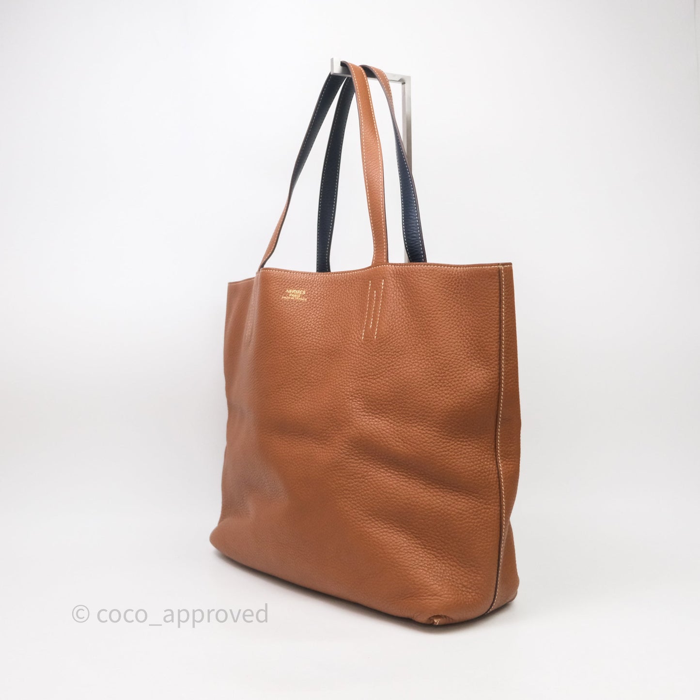 Hermès Double Sens Tote 36 Gold/Navy Clemence