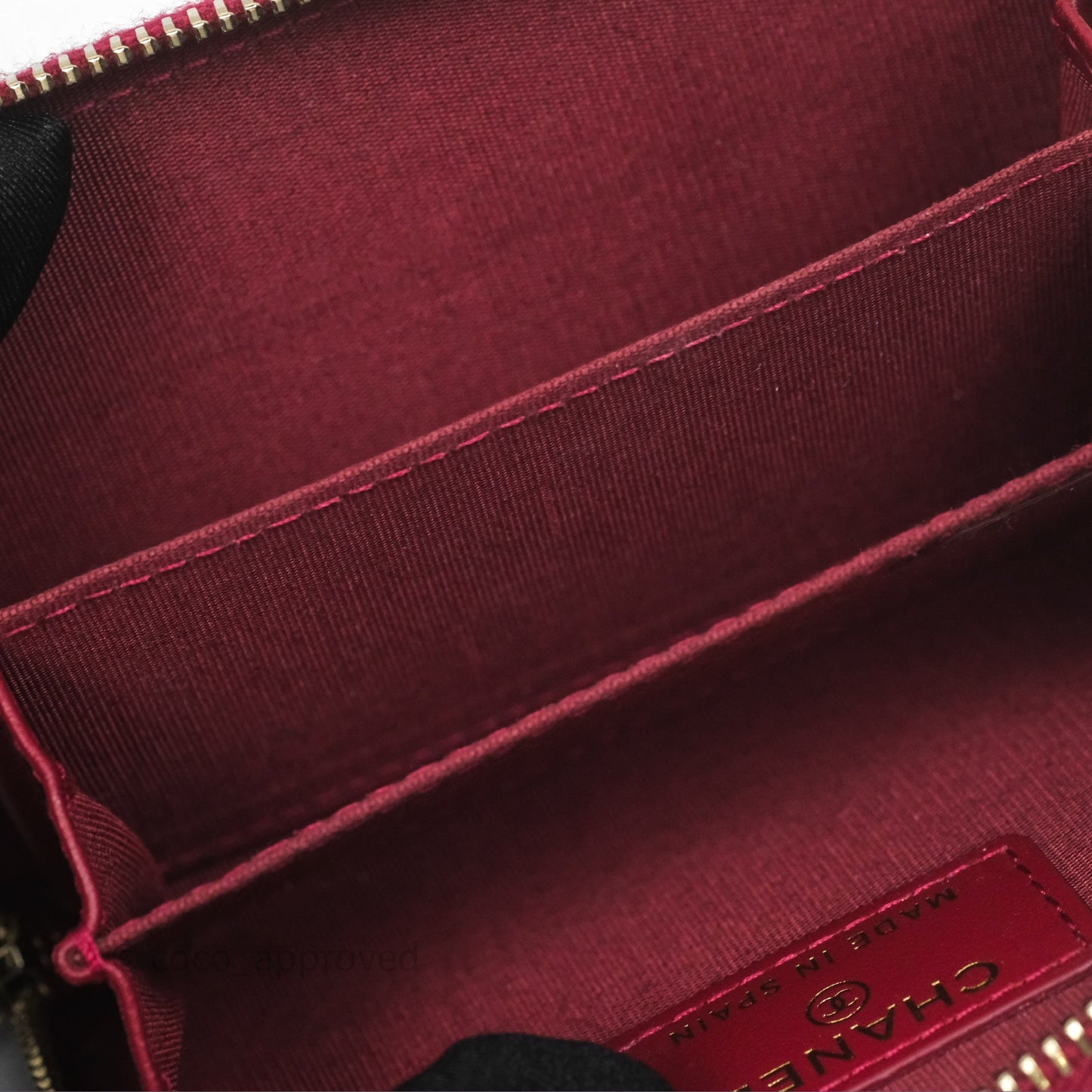 Chanel 19 Zip Card Holder Pink Lambskin Gold Hardware