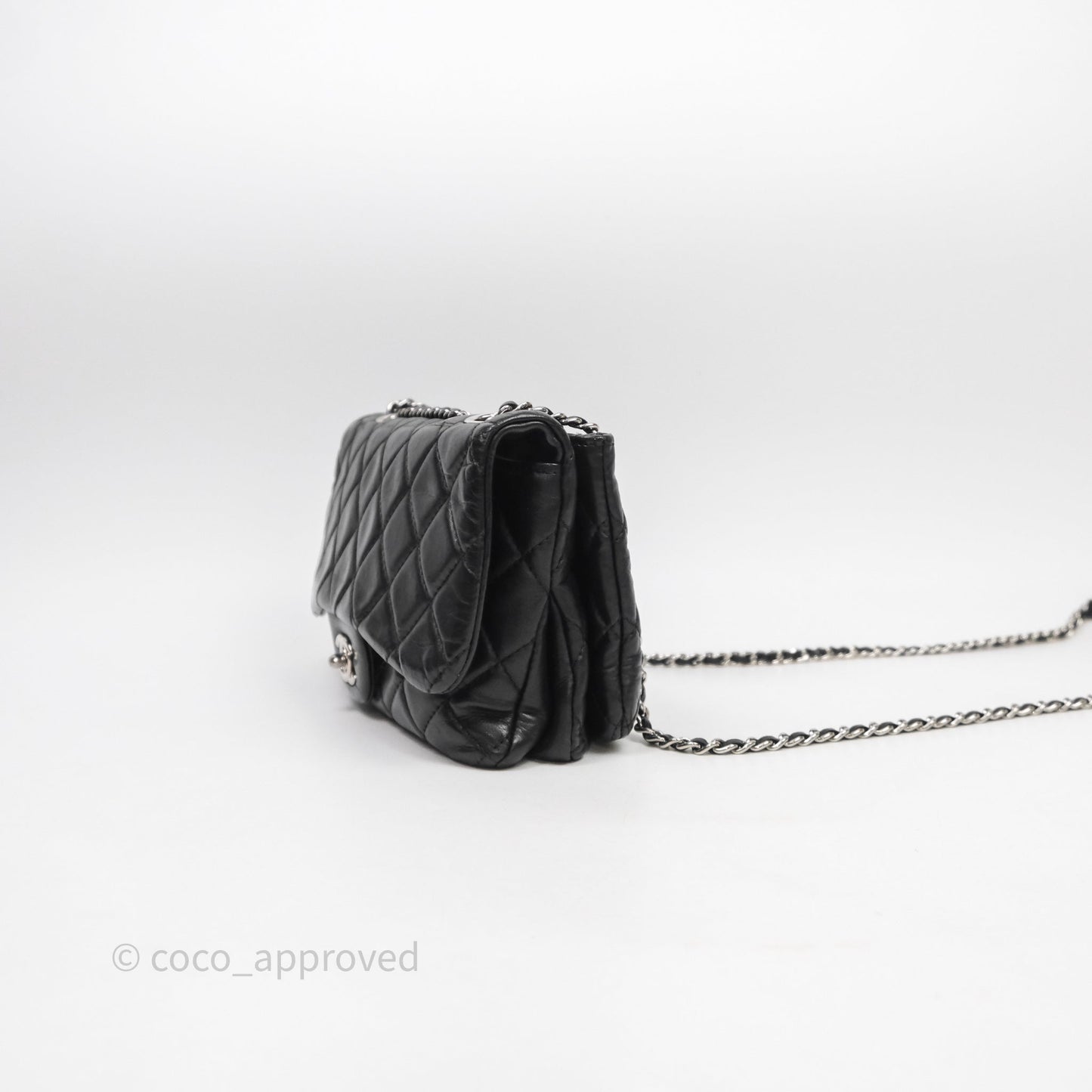 Chanel Quilted Flap Black Calfskin Silver Hardware
