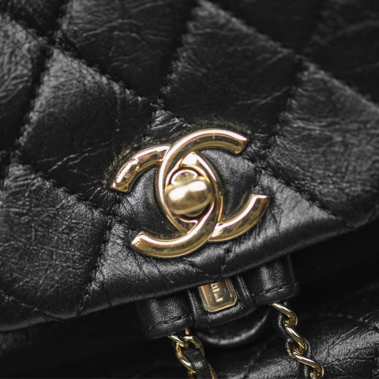 Chanel Quilted Small Duma Drawstring Backpack Black Calfskin Gold Hardware