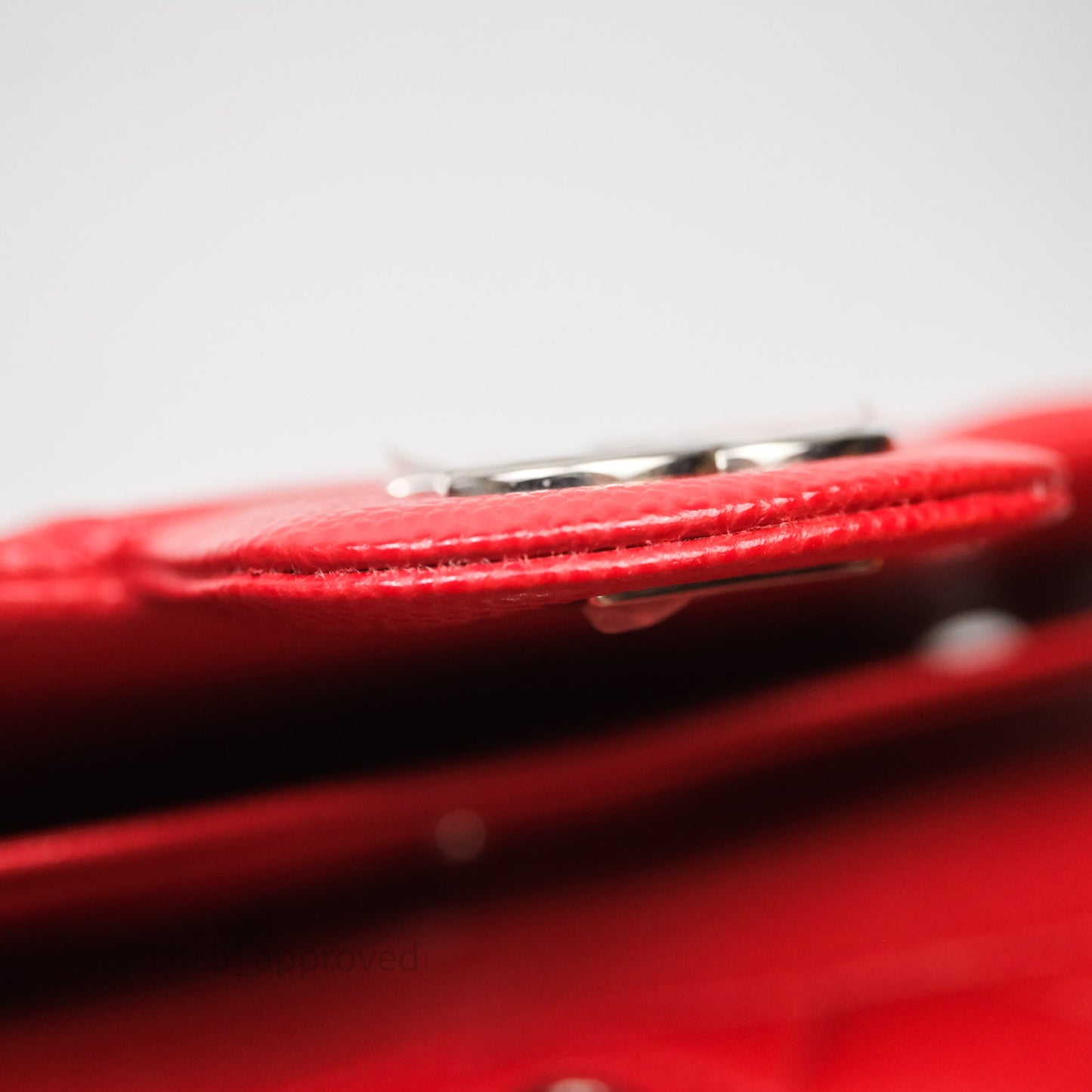Chanel Small Classic Flap Quilted Red Caviar Silver Hardware