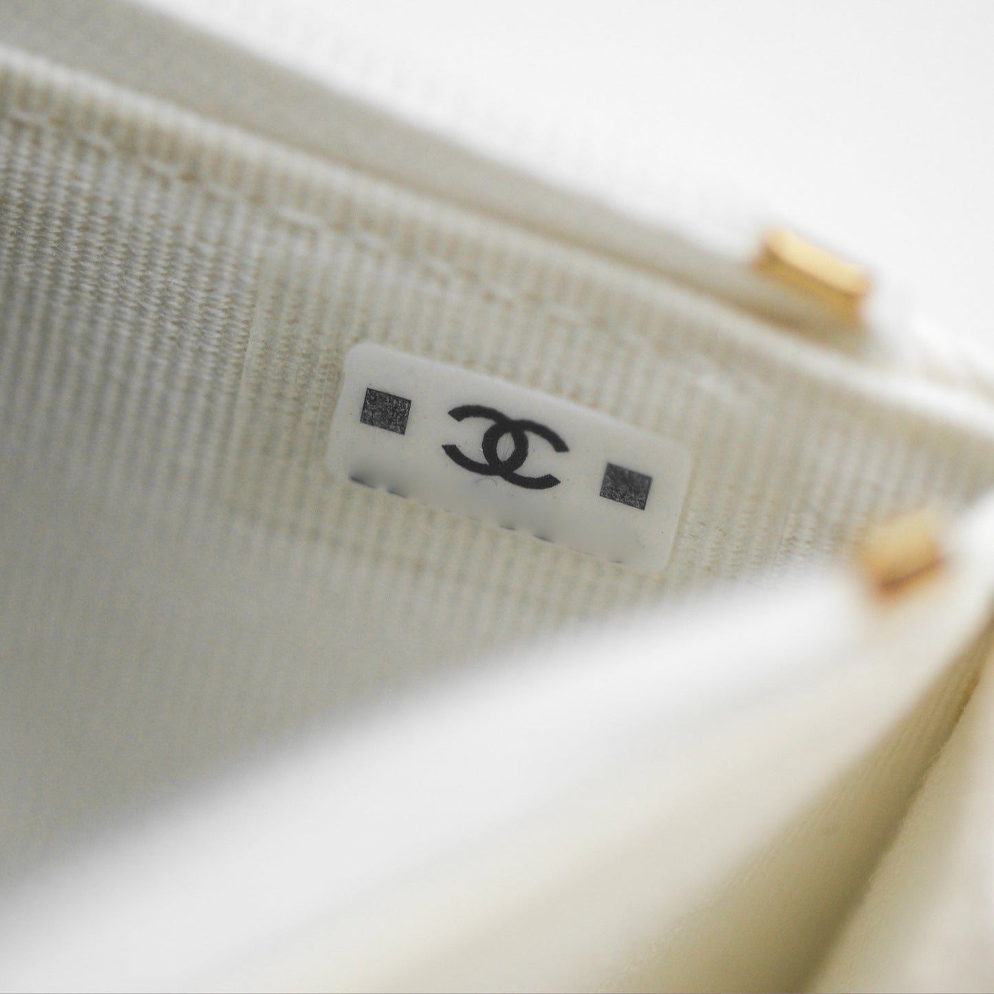 Chanel Mini WOC Bag Charm White Caviar Gold Hardware