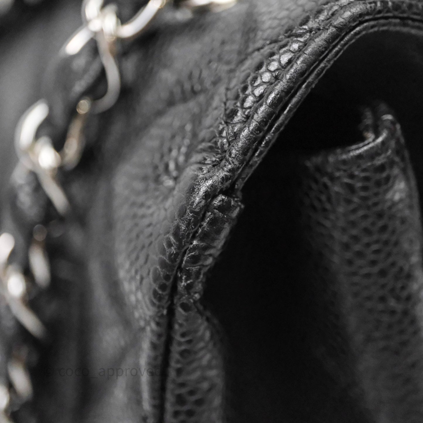 Chanel Jumbo Single Flap Black Caviar Silver Hardware