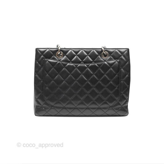 Chanel GST Black Caviar Silver Hardware