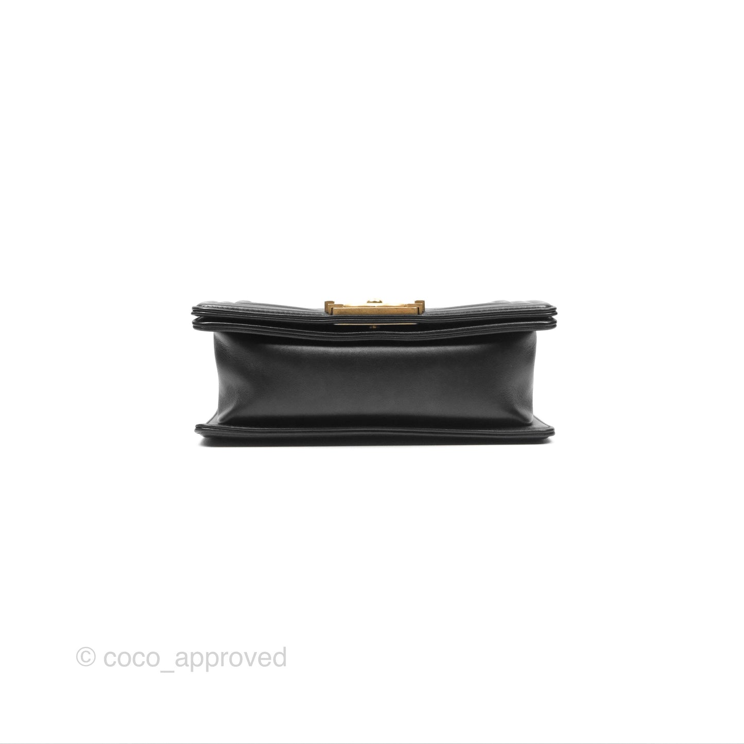 Chanel Small Boy Black Calfskin Aged Gold Hardware
