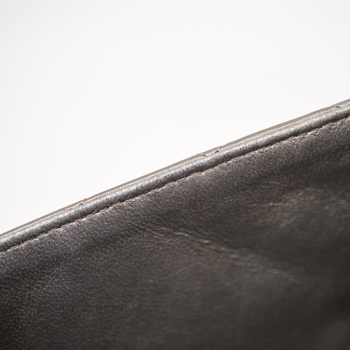 Chanel Mini Square Metallic Dark Grey Lambskin Dark Silver Hardware