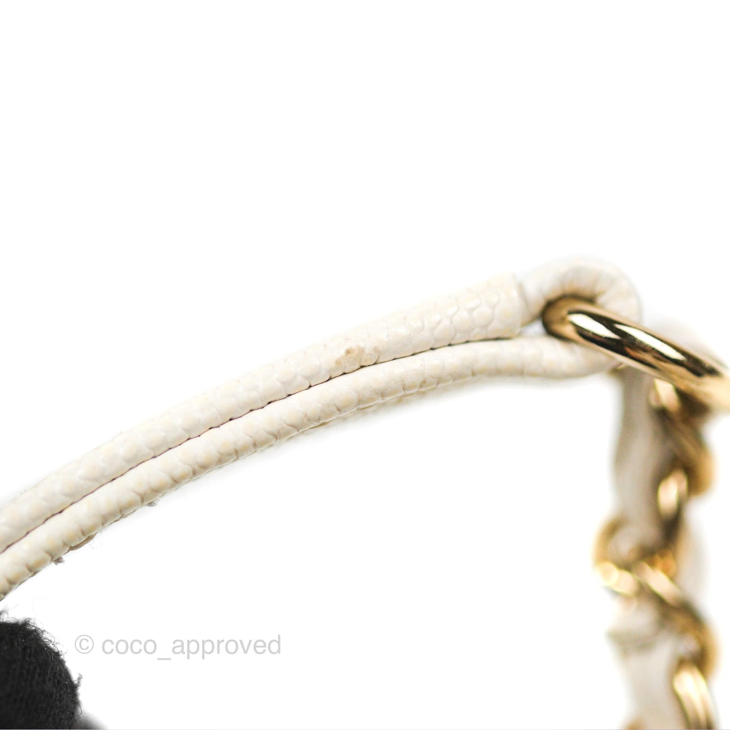 Chanel Mini Coco Handle Quilted Ivory White Caviar Gold Hardware