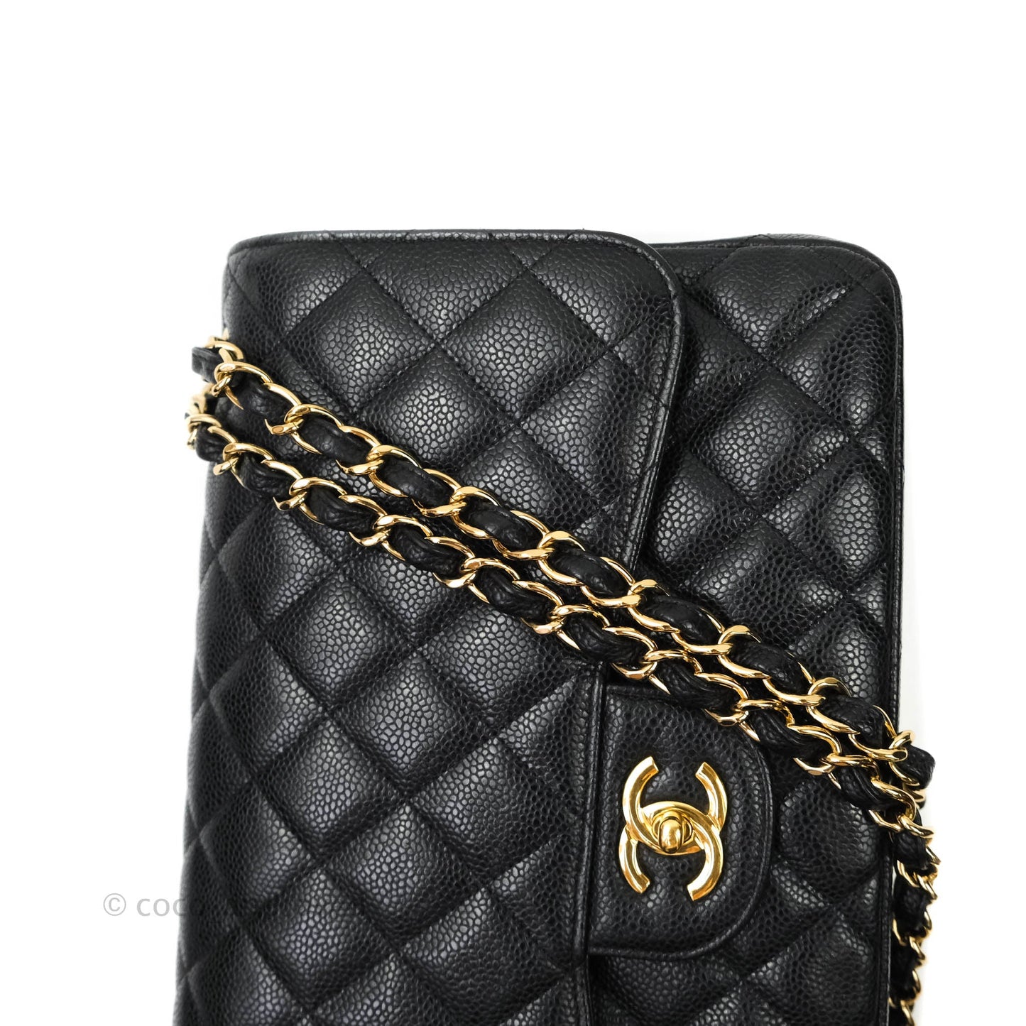Chanel Jumbo Double Flap Black Caviar Gold Hardware⁣⁣