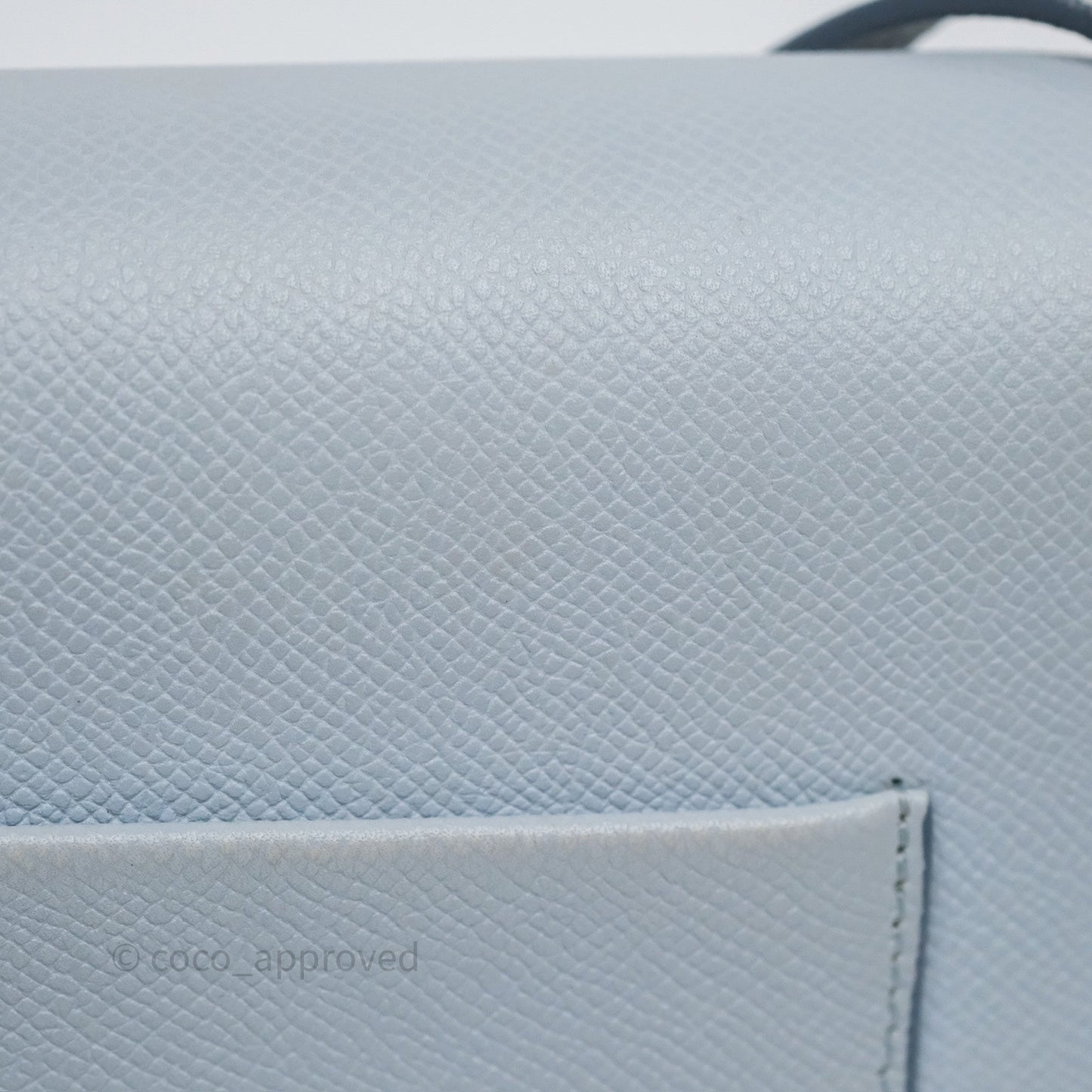 Celine Small Trotteur Crossbody Bag Light Blue Grained Calfskin