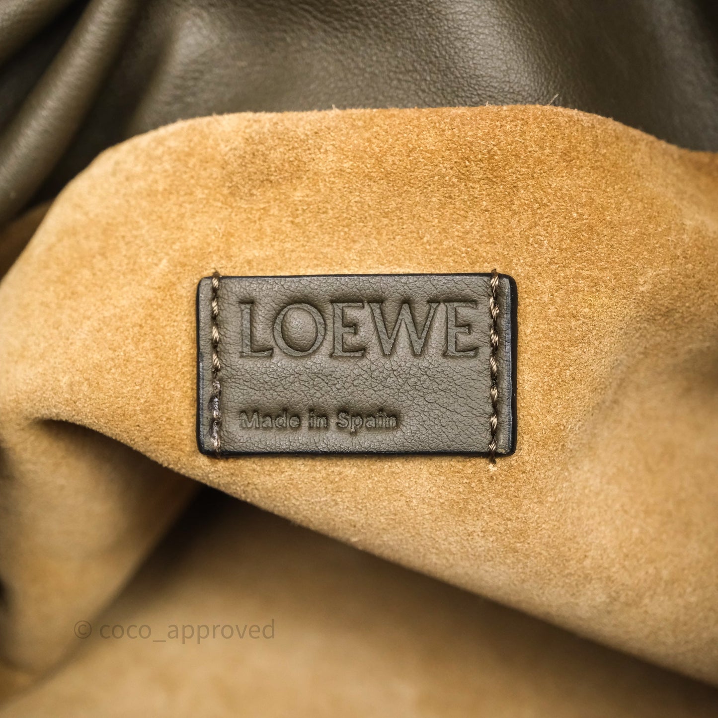 Loewe Flamenco Clutch Medium in Nappa Calfskin Dark Khaki Green