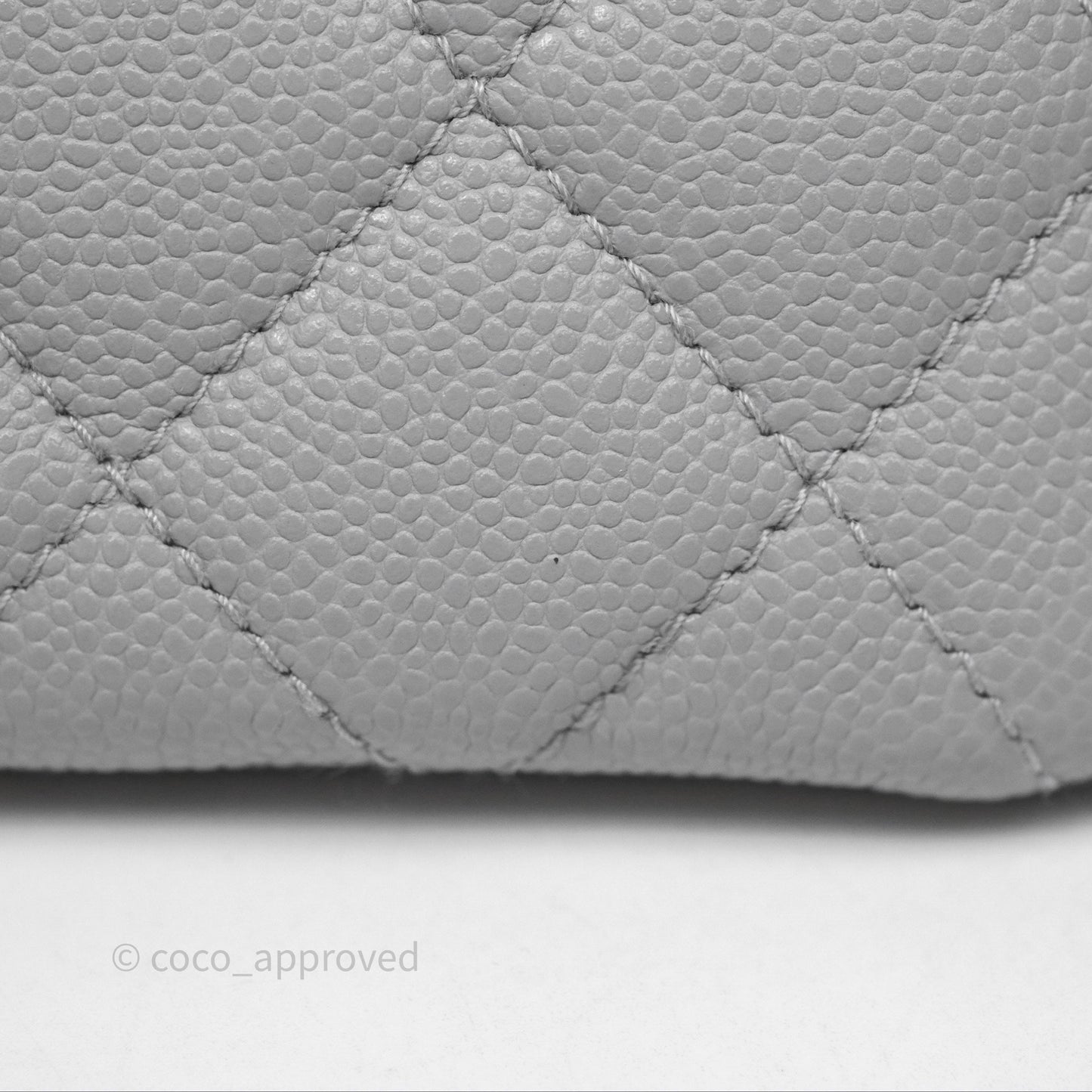 Chanel Quilted Classic Zip Card Holder Wallet Grey Caviar Gold Hardware