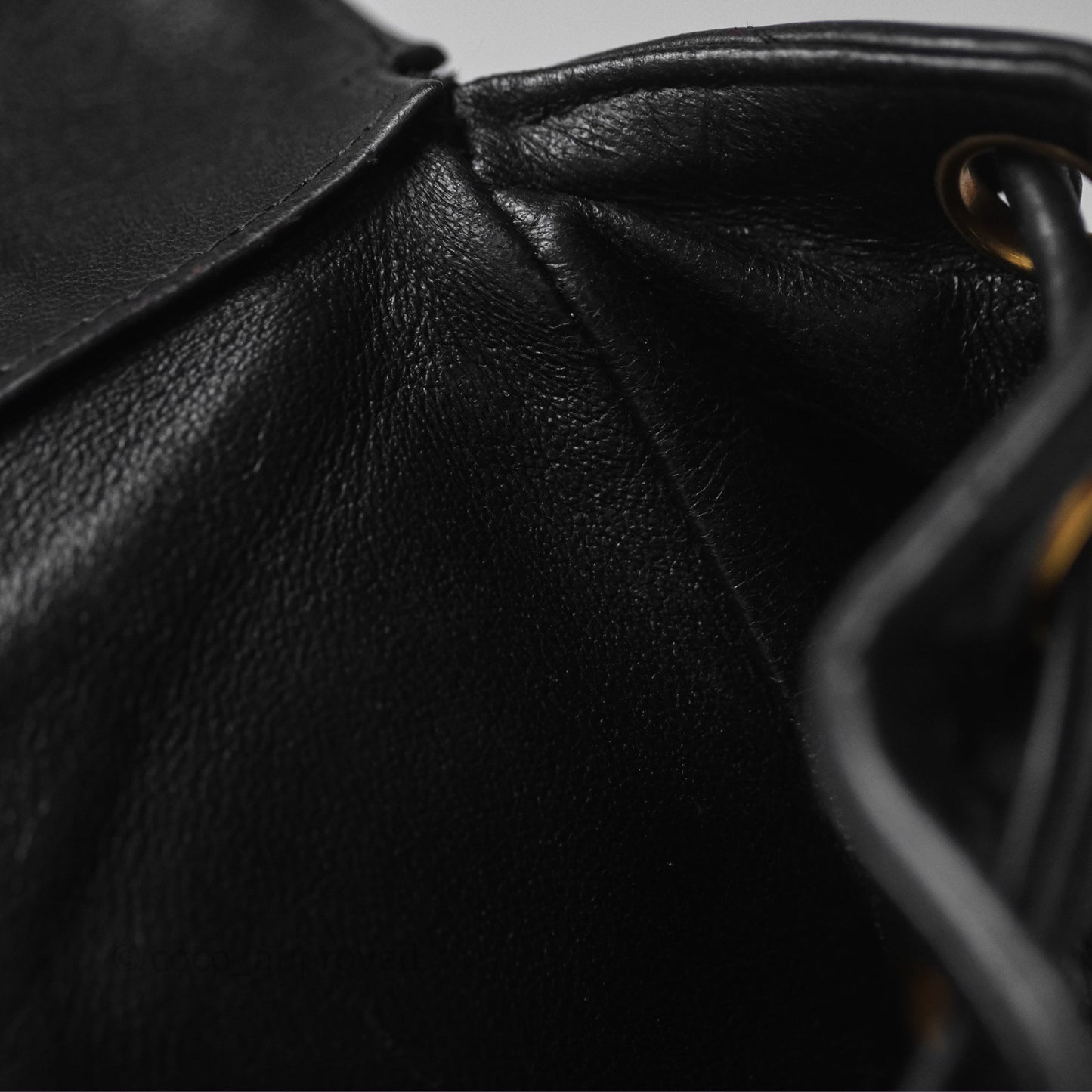 Chanel Vintage CC Duma Backpack Black Lambskin 24K Gold Hardware