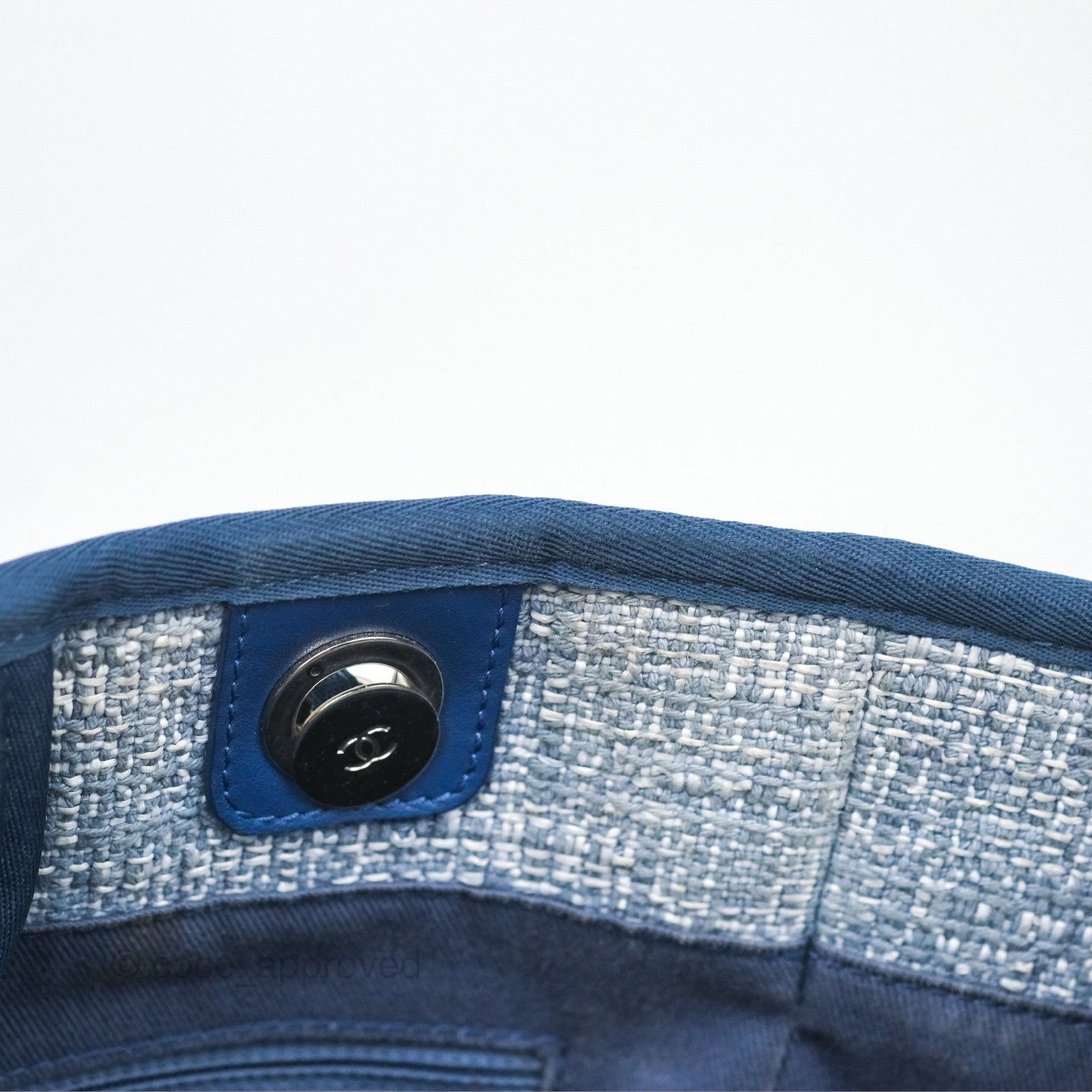 Chanel Medium Deauville Tote Blue Canvas