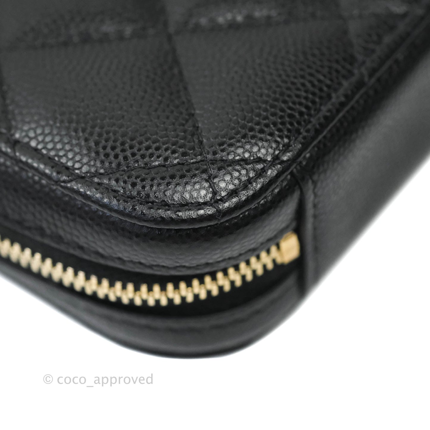 Chanel Quilted Classic Clutch With Chain Black Caviar Light Gold Hardware