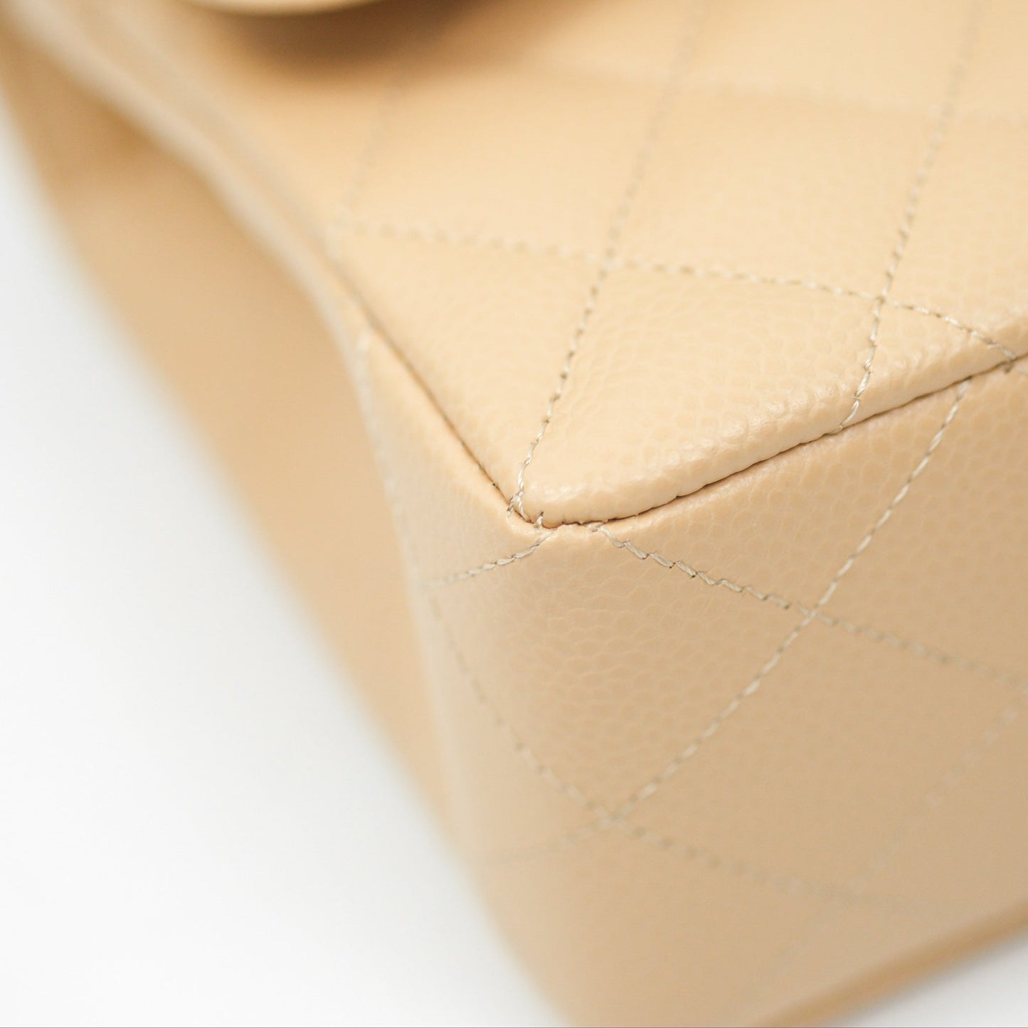 Chanel Small Quilted Classic Flap Beige Caviar Gold Hardware