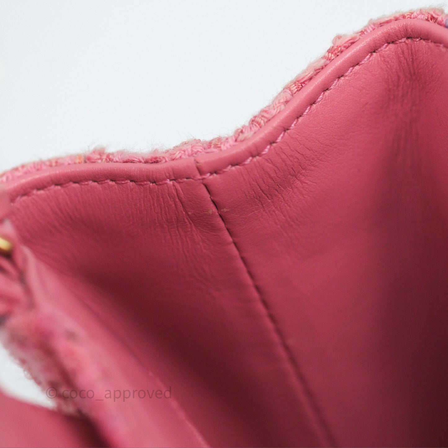 Chanel Kelly Bag Pink Tweed Aged Gold Hardware
