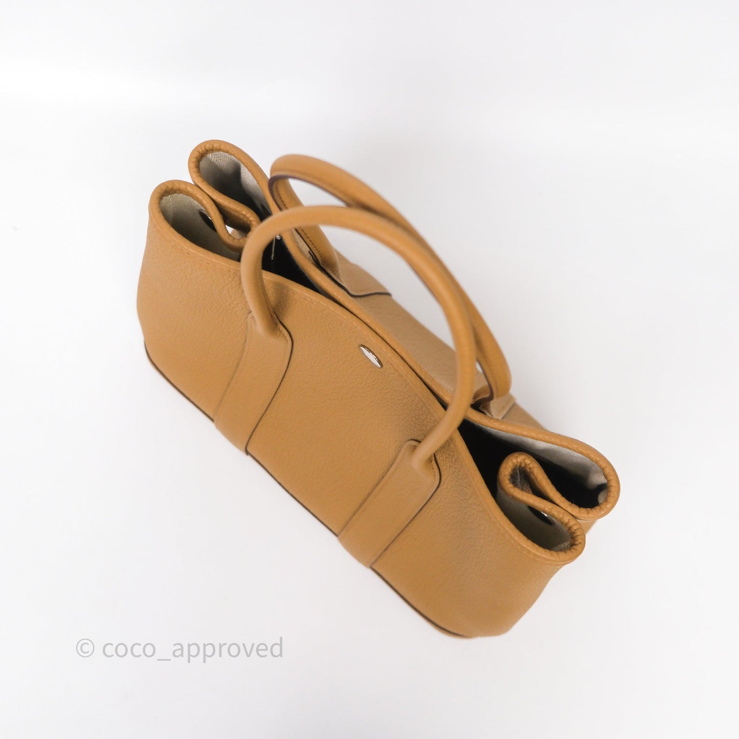Hermès Garden Party 30 Biscuit 4B Veau Negonda Palladium Hardware