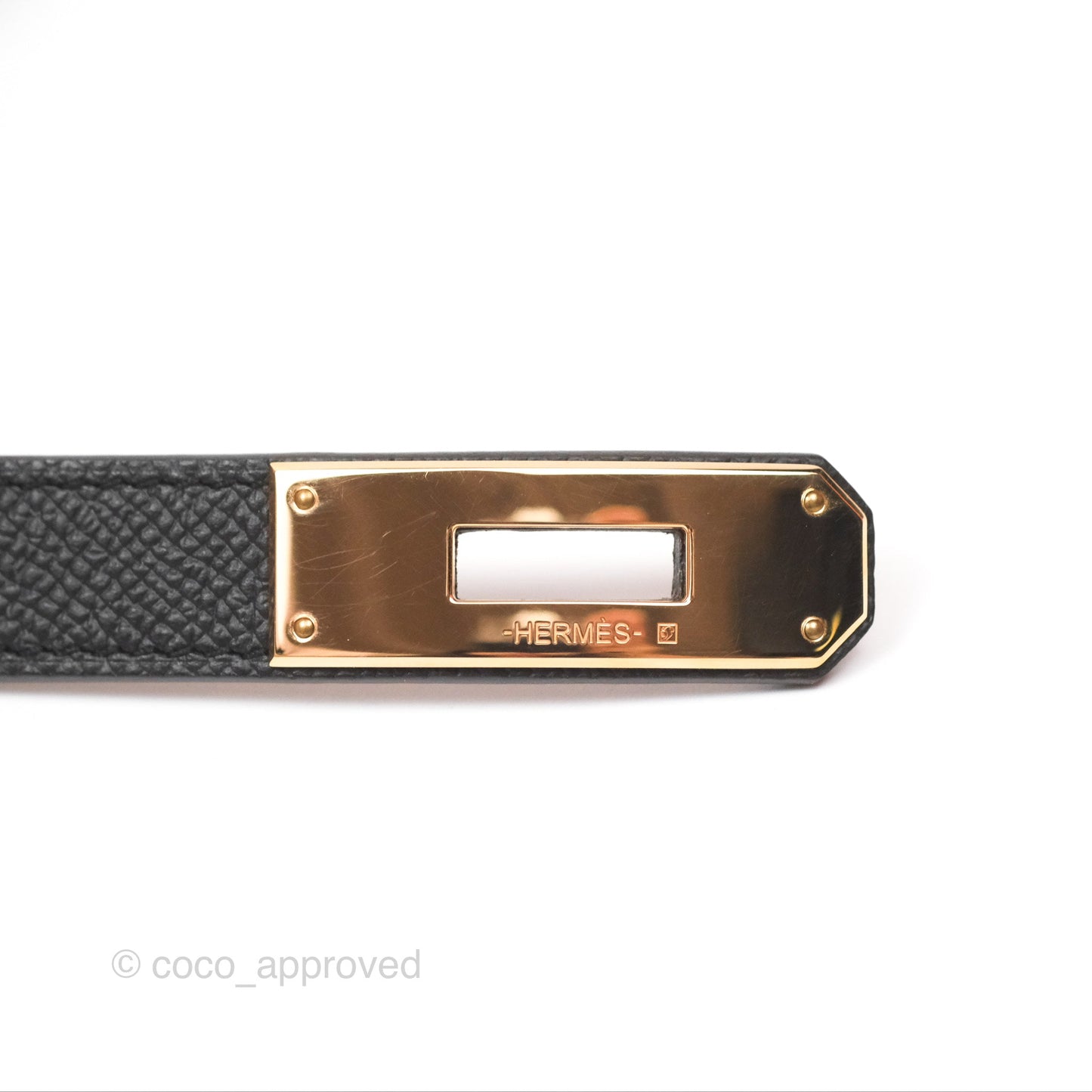 Hermès Kelly Belt Black Epsom Rose Gold Hardware
