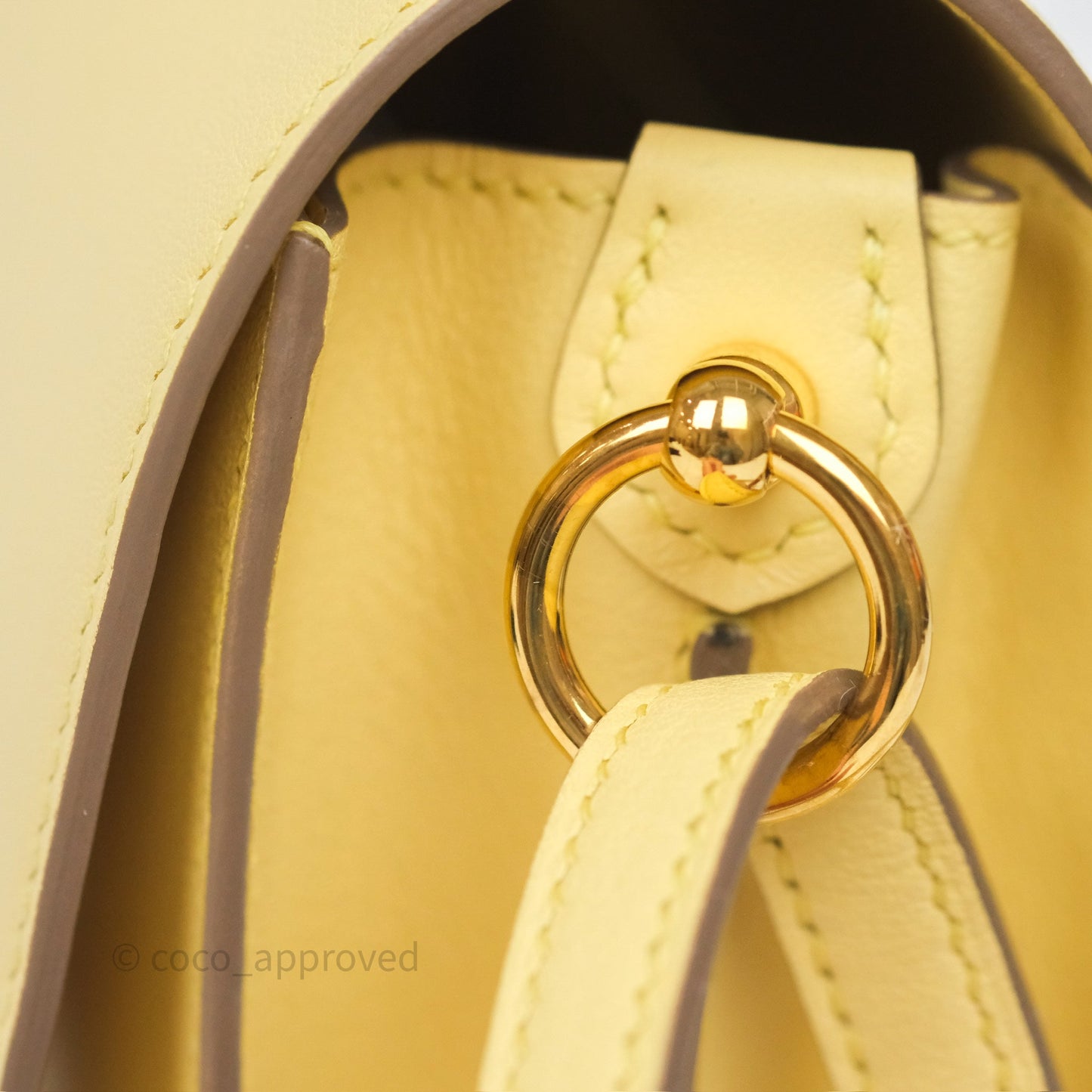 Hermès Roulis Mini 18 Jaune Poussin 1Z Swift Gold Hardware