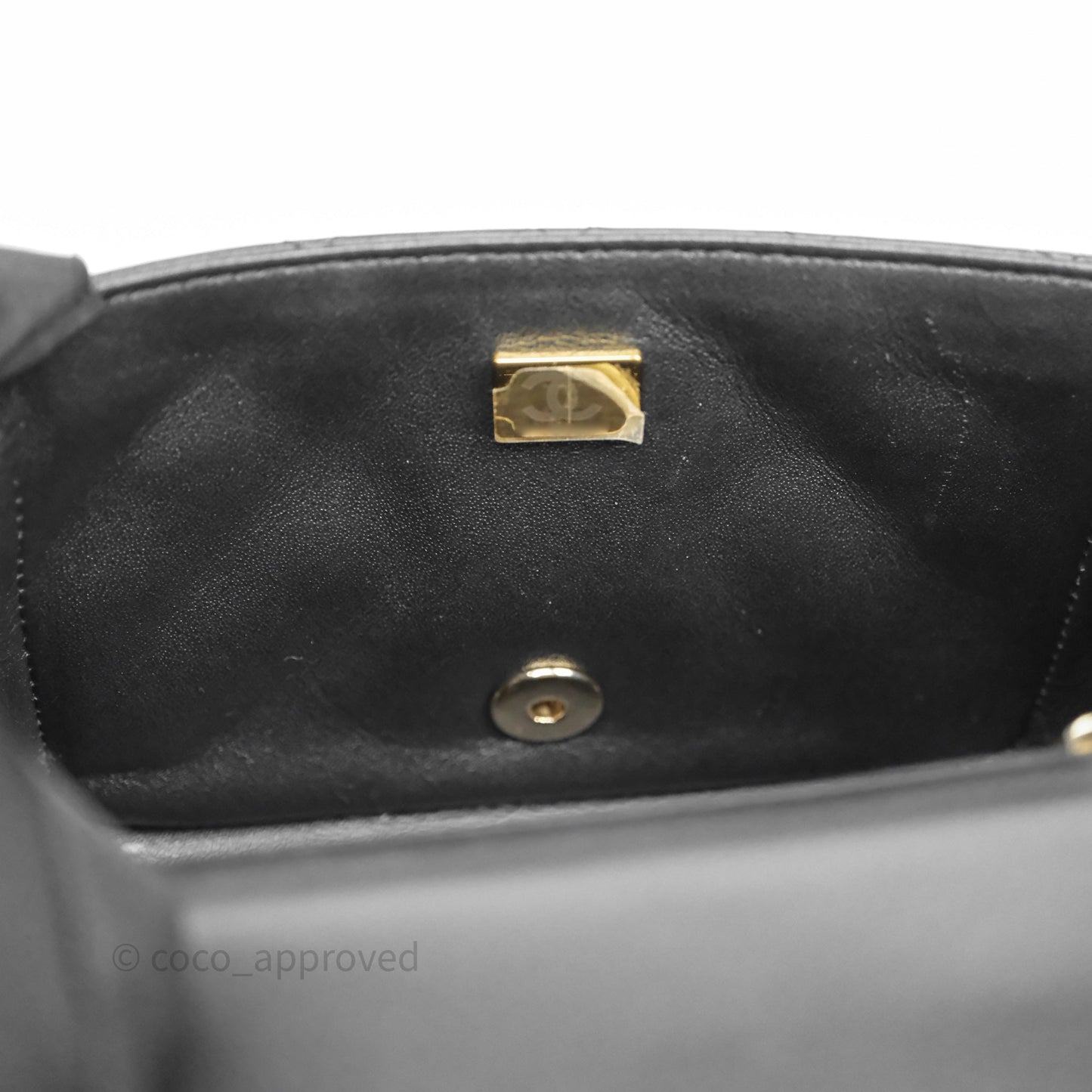 Chanel Mini Square Quilted Black Lambskin Gold Hardware