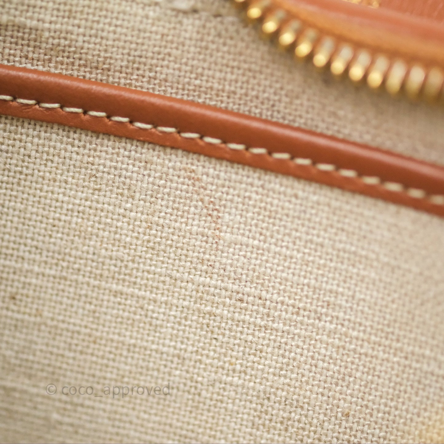 Celine Ava Bag in Embroidered Bouclette Textile with Triomphe Tan/ Navy