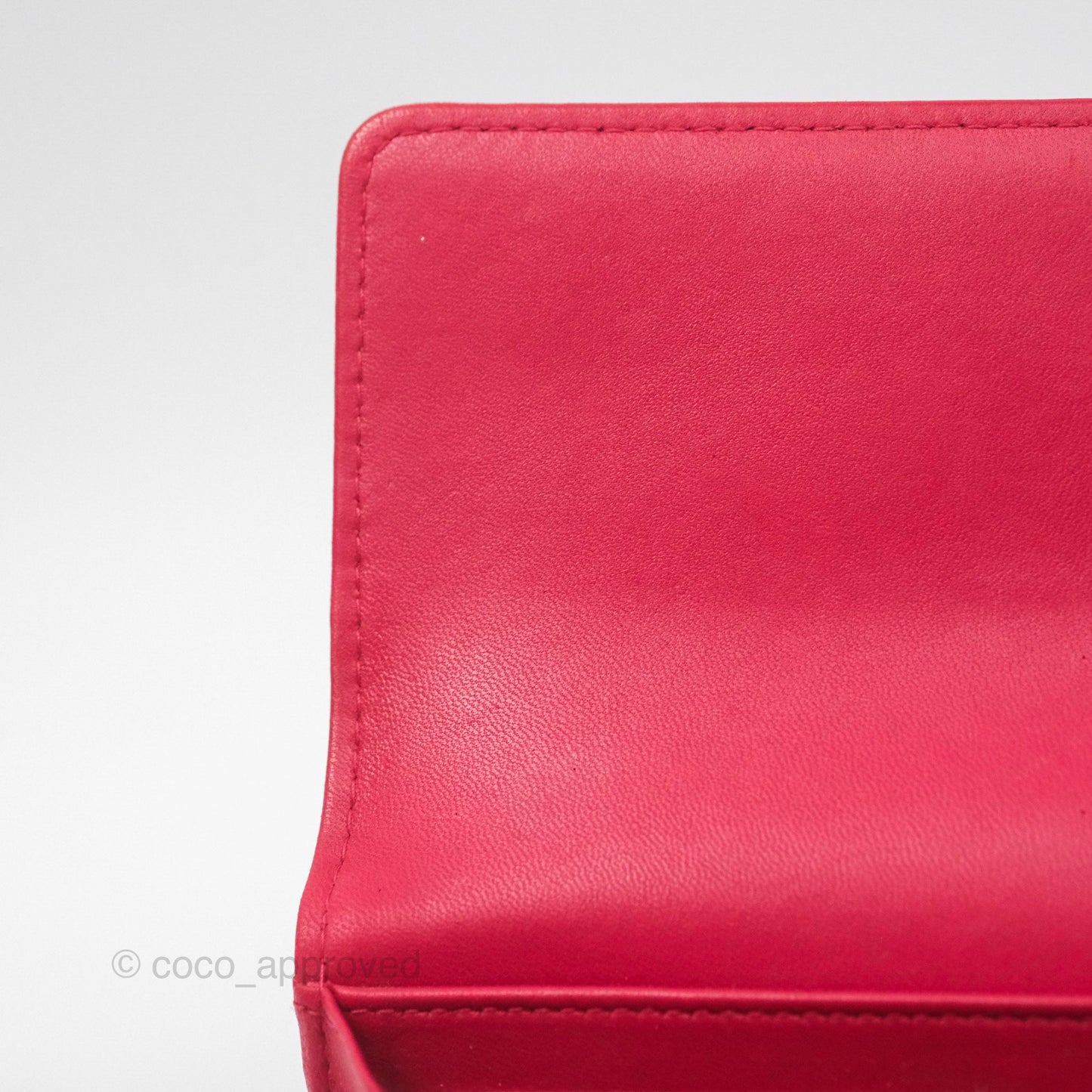 Chanel Quilted Boy Flap Long Wallet Red Lambskin Gold Hardware