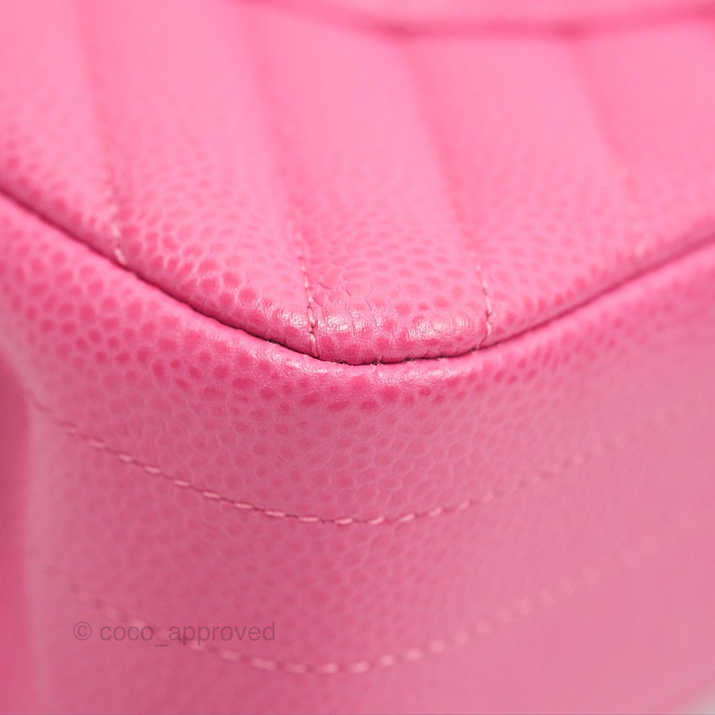 Chanel Medium Classic Flap Chevron Pink Caviar Silver Hardware