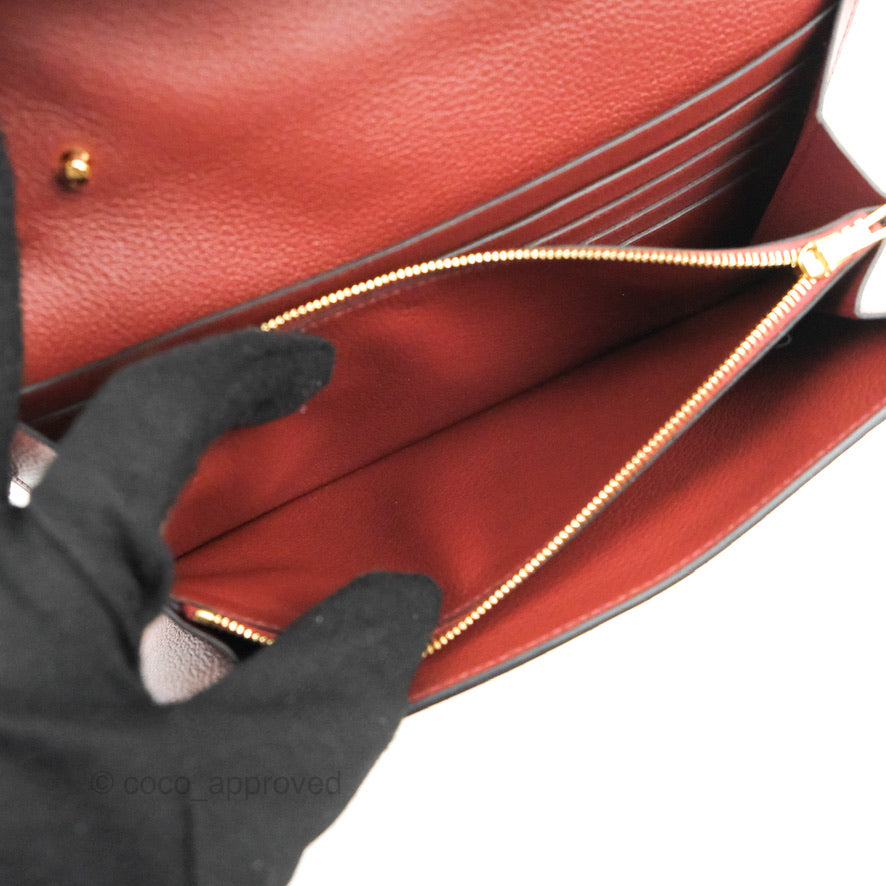 Hermès Constance Long To Go Wallet Red Rouge H Evercolor Gold Hardware
