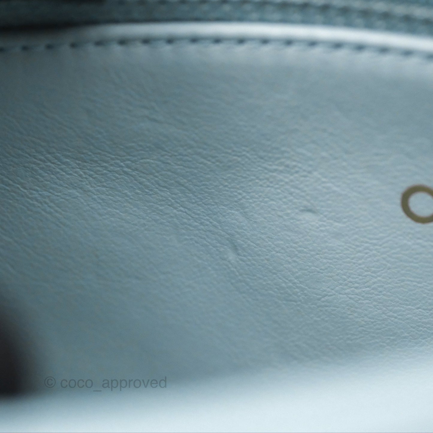 Chanel Quilted Enamel Pending CC Small Square Flap Baby Blue Lambskin 22P