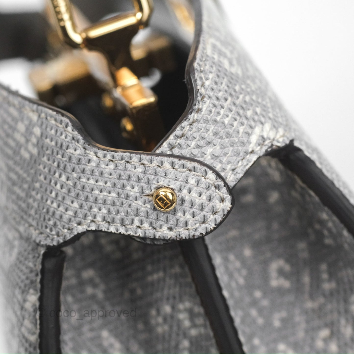 Fendi Peekaboo ISeeU Petite White lizard Leather Bag