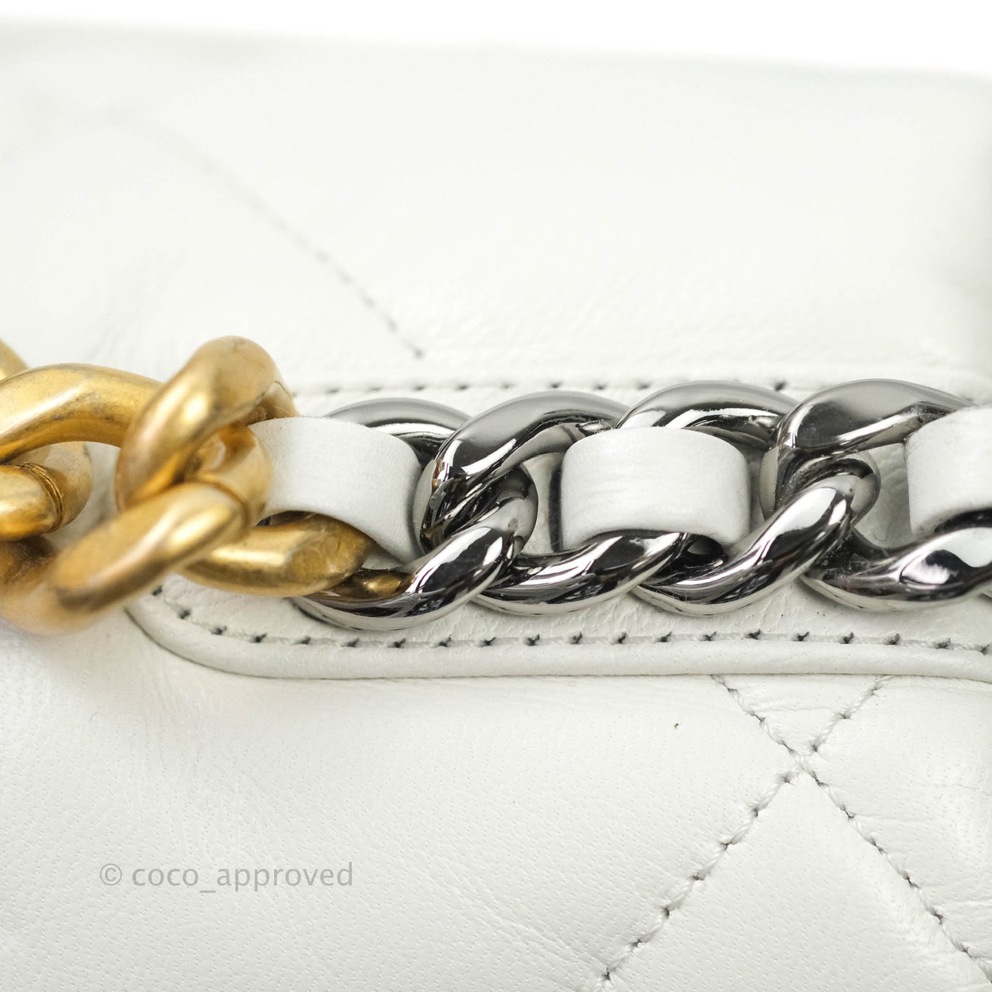 Chanel 19 Small White Mixed Hardware