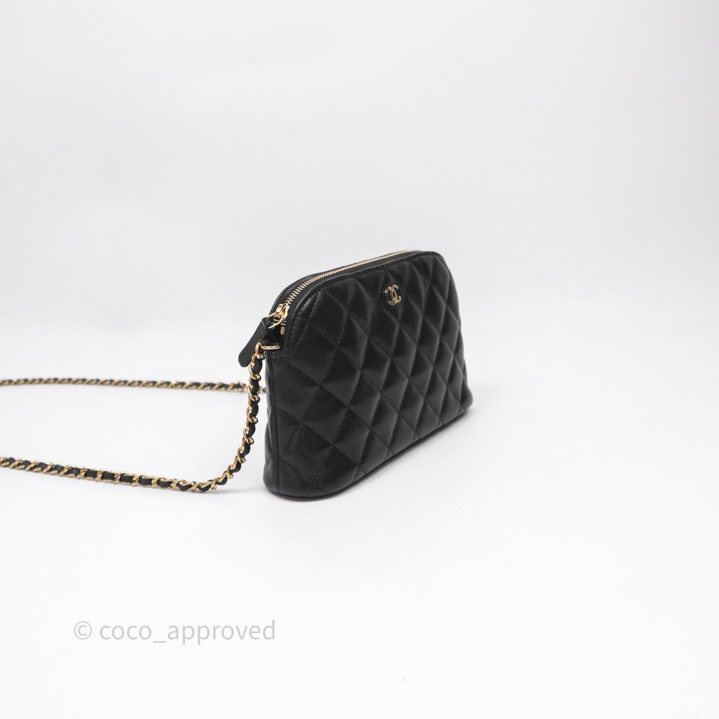 Chanel Clutch on Chain Black Caviar Gold Hardware