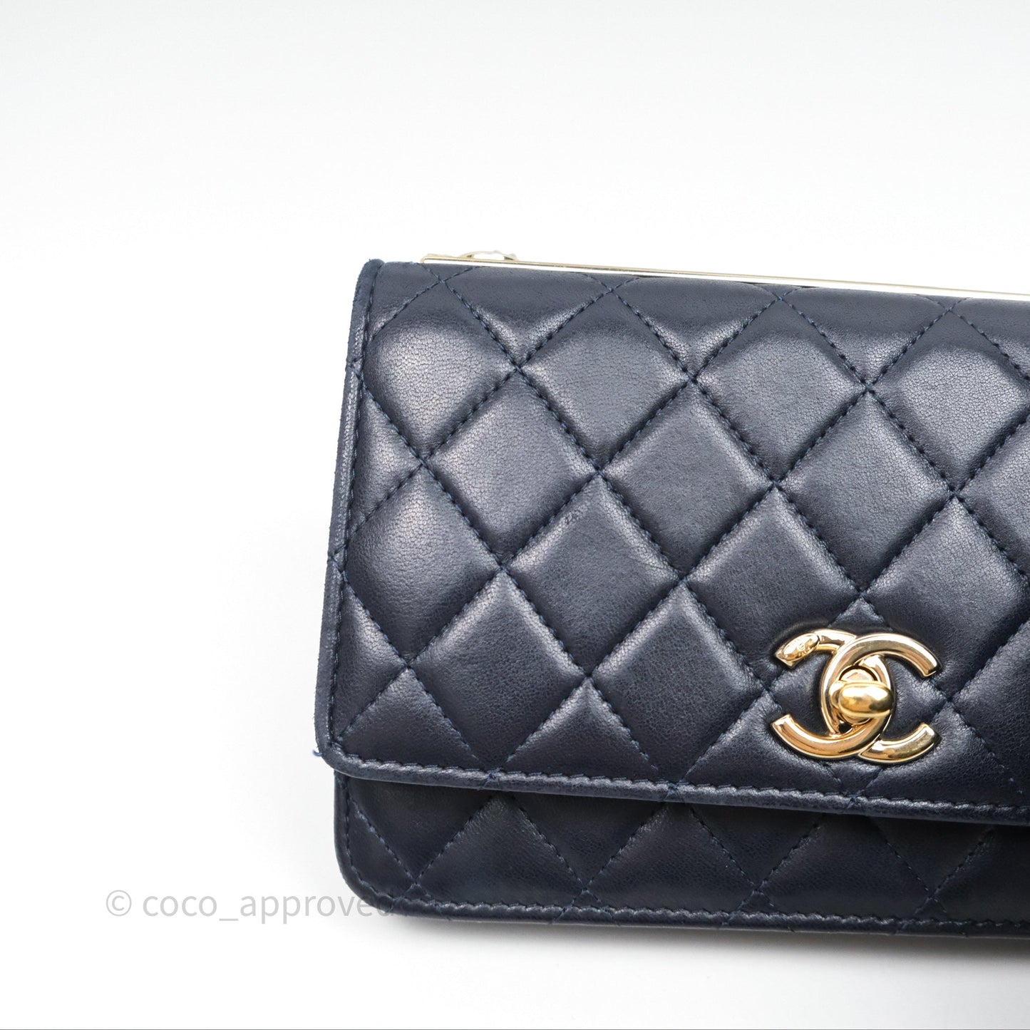 Chanel Trendy CC WOC Wallet On Chain Navy Lambskin Gold Hardware