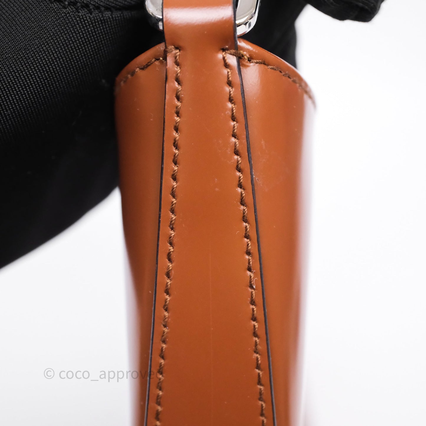 Prada Cleo Brushed Leather Shoulder Bag Brown